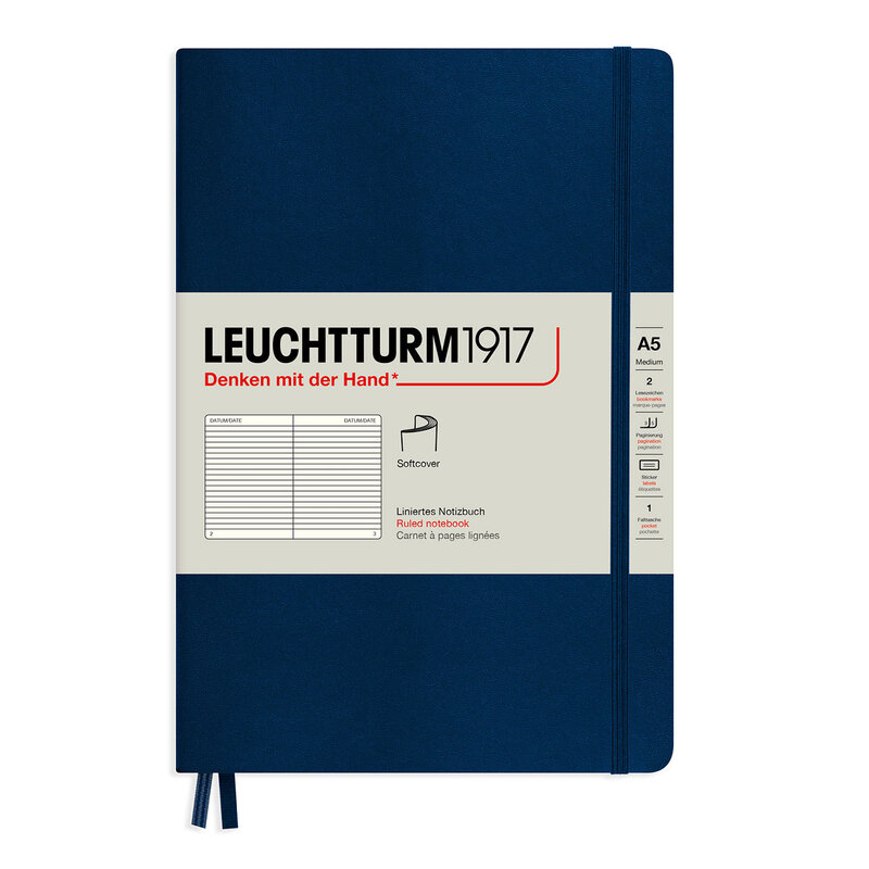 Anteckningsbok Leuchtturm1917 A5 Soft Linjerad Navy