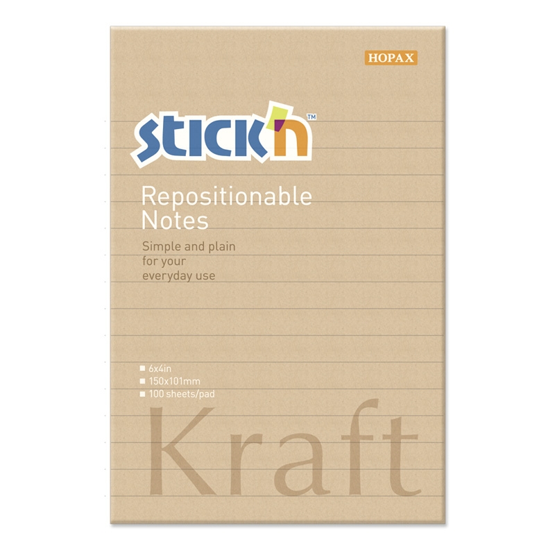 Notisblock 150x101 100 Blad Linjerade Kraftpapper Brun